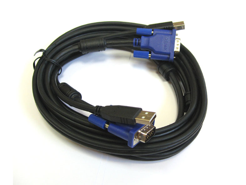 Кабель D-Link DKVM-CU5, Cable for KVM Products, 2 in 1 USB KVM Cable, 5m (15ft) [DKVM-CU5]
